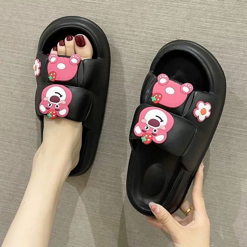 Dép Đi Trong Nhà Họa Tiết Hoạt Hình Gấu Dâu Tây Dễ Thương Chất Lượng Cao Thời Trang Mùa Hè Cho Nữ