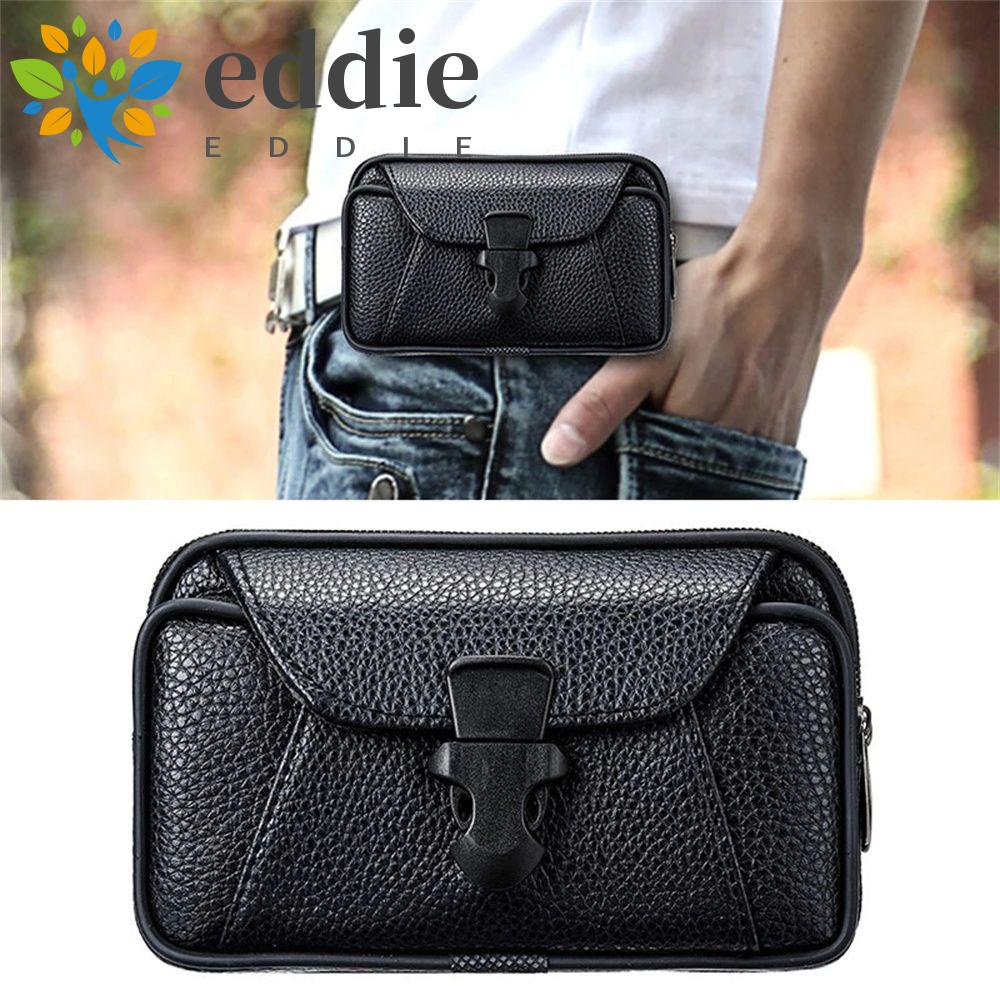 Túi Da Đựng Điện Thoại Đeo Thắt Lưng Màu Trơn Phong Cách Doanh Nhân Cho Nam