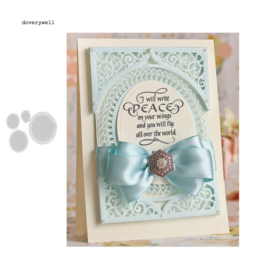 Set khuôn cắt giấy hình oval tỉ mỉ dùng trang trí