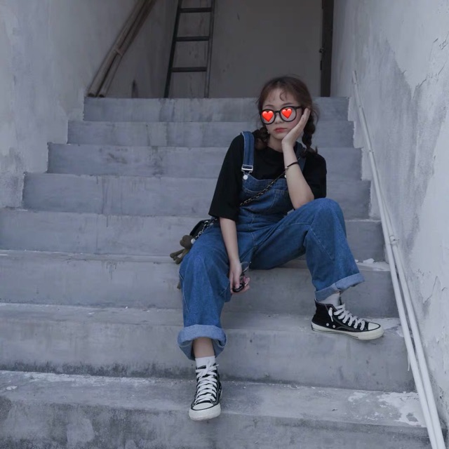 ( Sẵn)Yếm quần jeans ống rôngh ulzzang- hàng order, có ảnh thật ở cuối | BigBuy360 - bigbuy360.vn