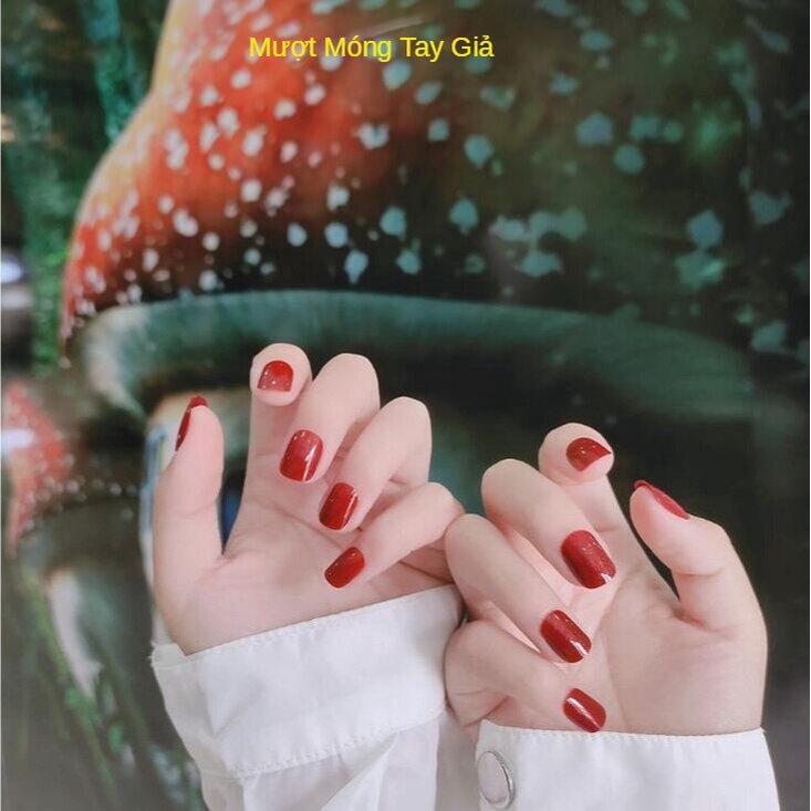 [Hàng mới về] 24/14 Móng Tay Giả Hình Vuông Nhiều Màu Sắc Dễ Phối Đồ Thời Trang