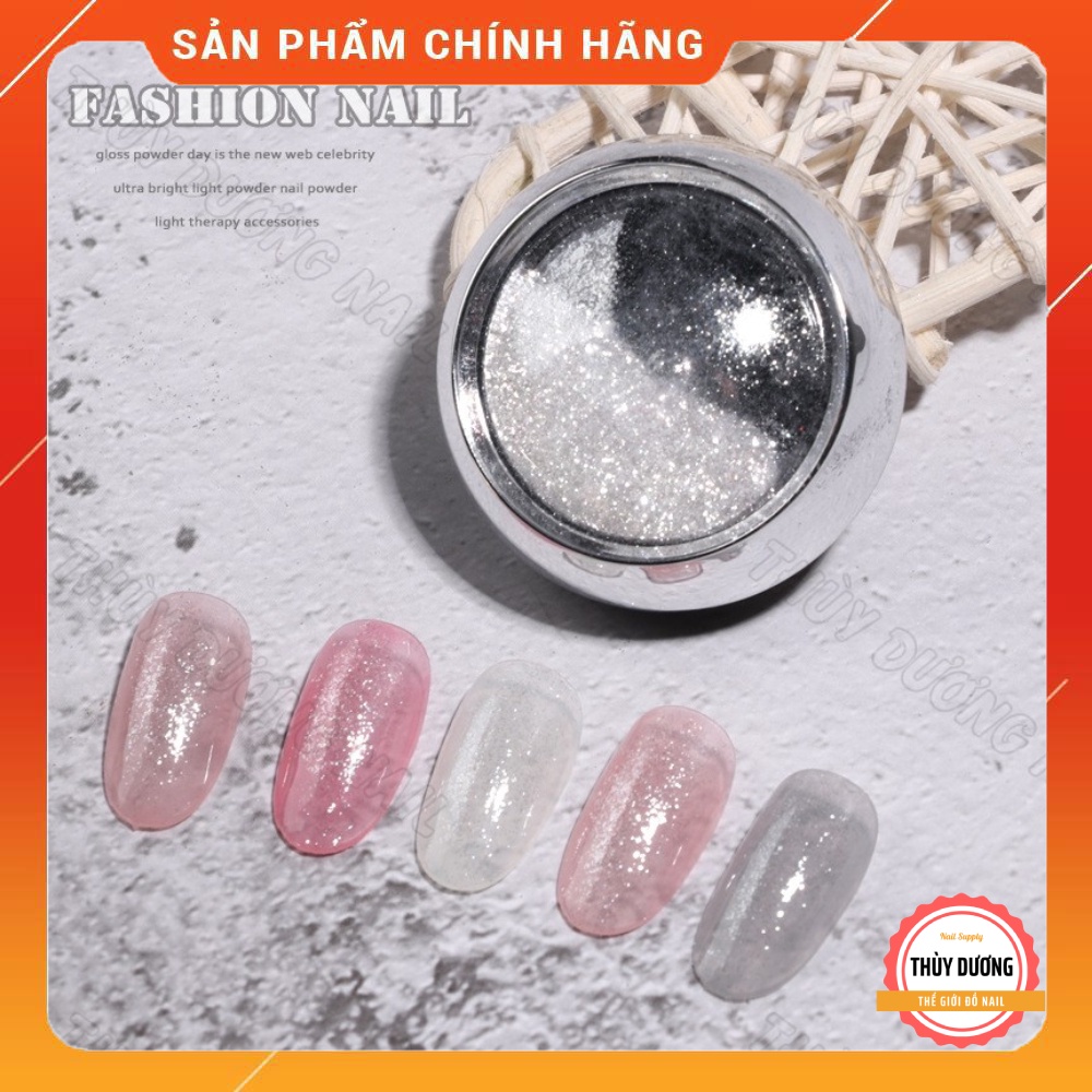 Nhũ rắc siêu mịn trắng trang trí móng, chuyên dùng làm nail