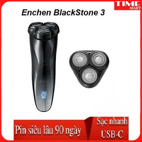 Máy cạo râu Xiaomi Enchen BlackStone 3 Electric Shaver 3D - Máy cạo râu Enchen Blackstone 3 pin sạc siêu bền 3 lưỡi dao