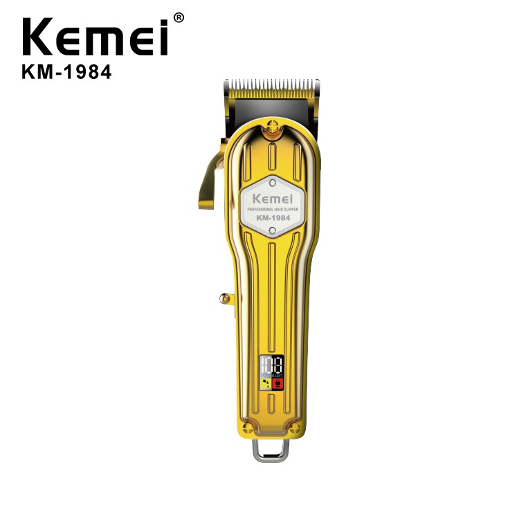 Tông Đơ Cắt Tóc - Kemei 1984 Cao Cấp - Đã Mài Chuốt Lưỡi - Có Đèn Led Hiển Thị Phần Trăm Pin - Bảo Hành 12 Tháng