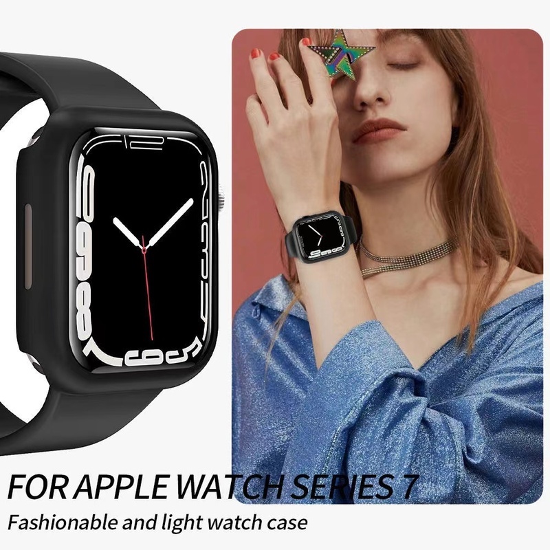 Ốp Bảo Vệ Bằng PC Cứng Nhám Cho Apple Watch 45mm 41mm 40mm 44mm iWatch SE 7 6 5 4 3