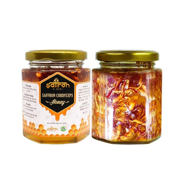 Mật Ong Saffron Đông Trùng Hạ Thảo Saffron Cordyceps Honey - 180ml/lọ