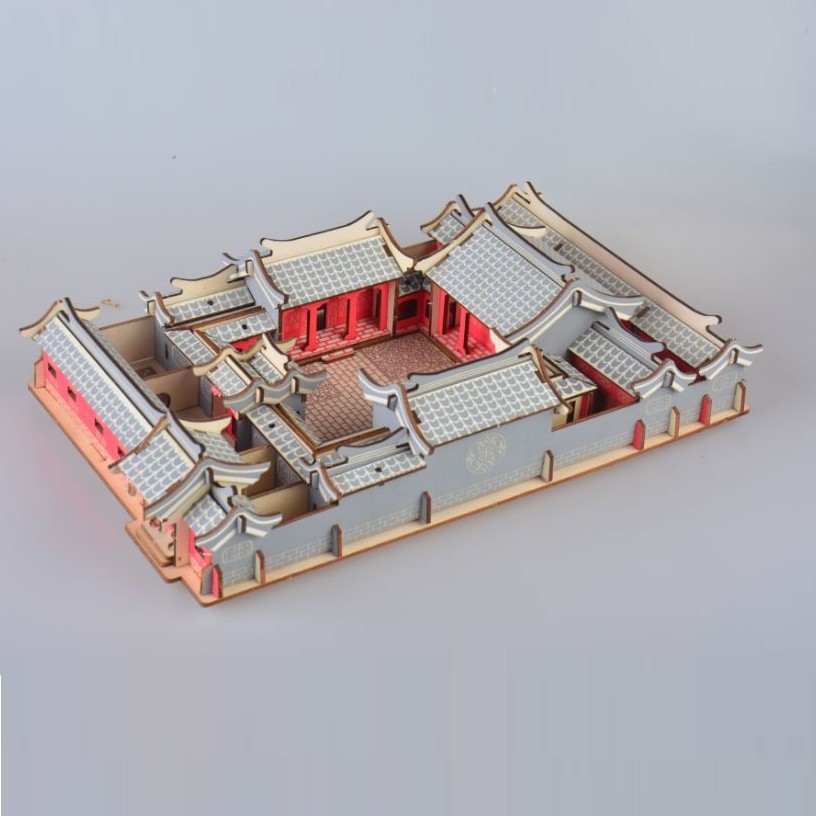 Đồ chơi lắp ghép bằng gỗ 3D Birkeetoys mô hình Tứ Hợp Viện