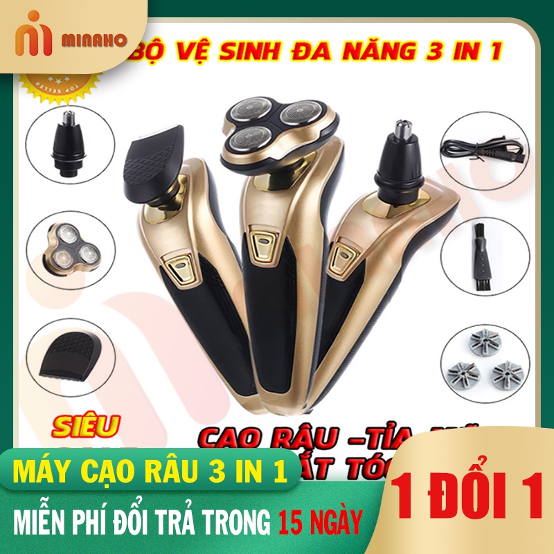 Máy Cạo Râu Thông Minh 3 In1 Đa Chức Năng - Máy Cạo Râu Tích Điện Có Cổng Sạc MINAHO