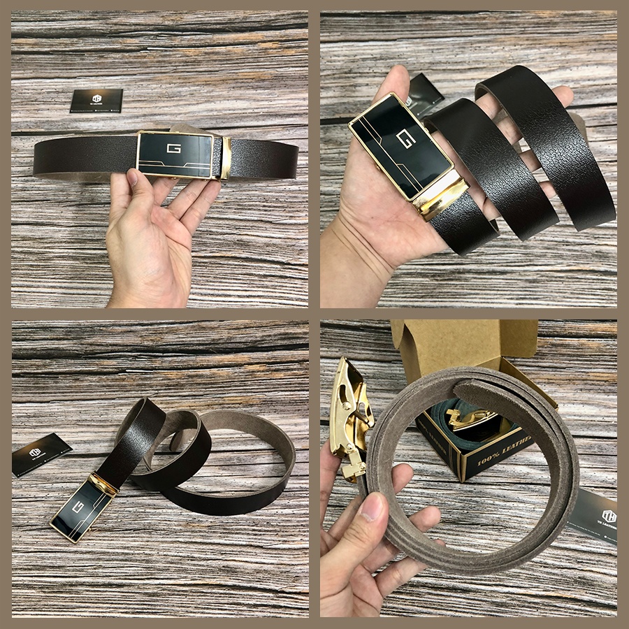 Thắt Lưng Nam Da Bò Thật 100%, Dây Lưng Da Mộc Pakistan Khóa Lăn - BH 12 Tháng