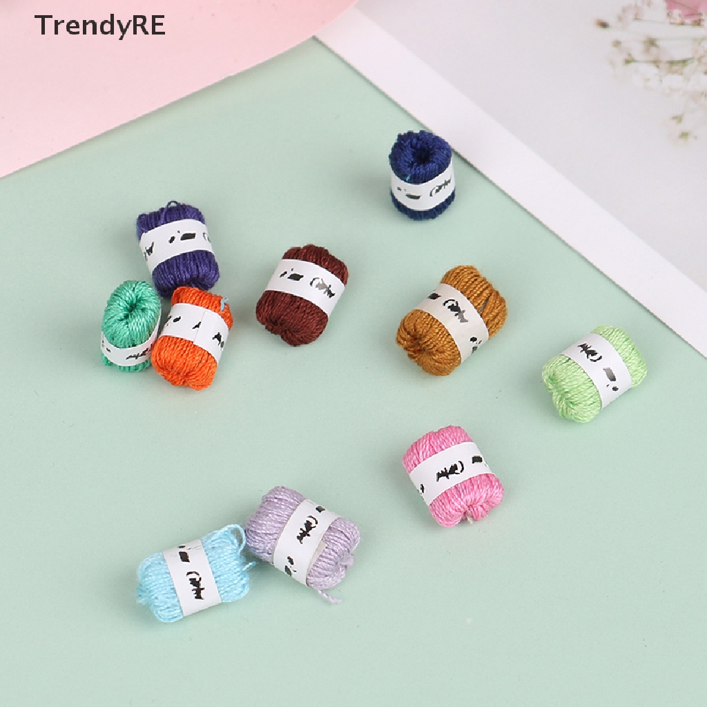 Set 10 Quả Bóng Len Mini Tỉ Lệ 1: 12 Dùng Để Trang Trí Nhà Búp Bê