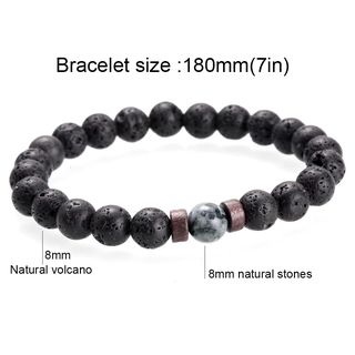 Vòng Tay Chuỗi Hạt Đá Núi Lửa 8mm Dành Cho Nam