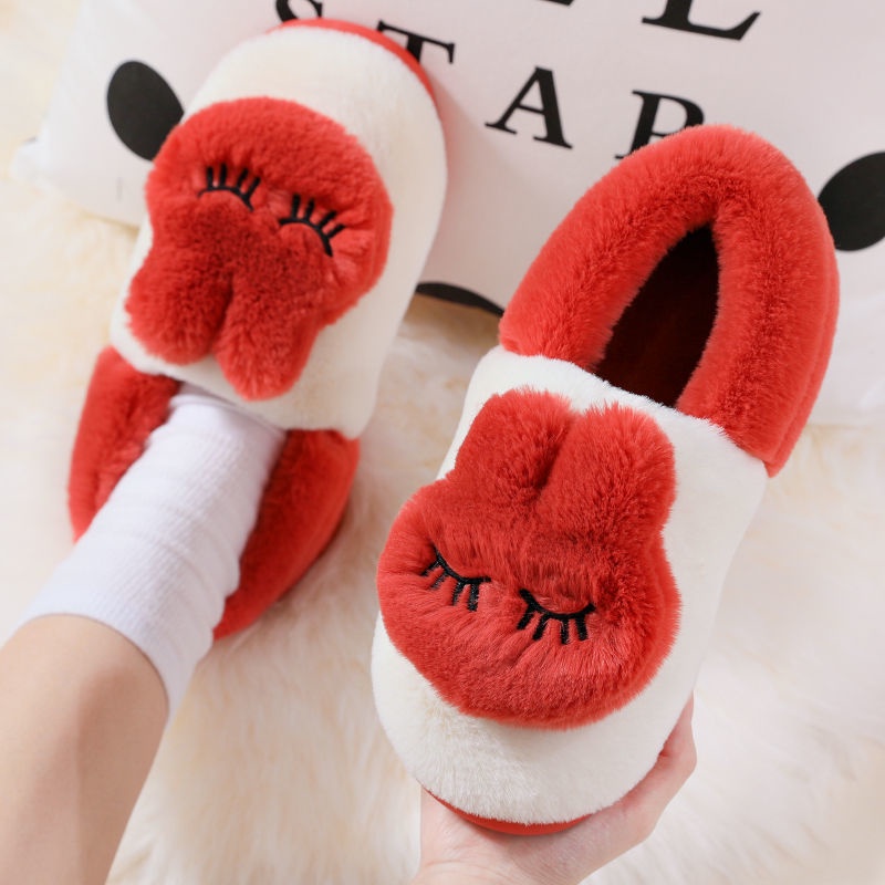 Dép bông đi trong nhà đế dày chống trượt thời trang cho nữ