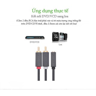 _cáp audio 3.5mm to rca 1.5m ugreen 10548 cao cấp