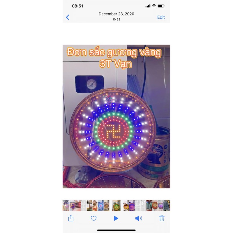 Hào quang led 30cm chữ Vạn