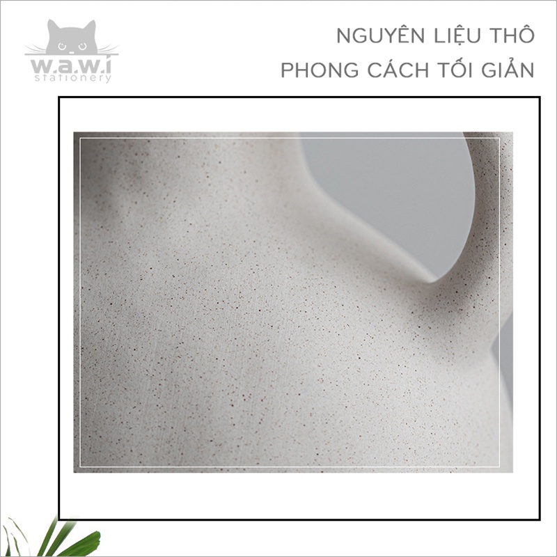Bình hoa gốm thô phương pháp thủ công, dáng cao, nghệ thuật tối giản trang trí nhà cửa