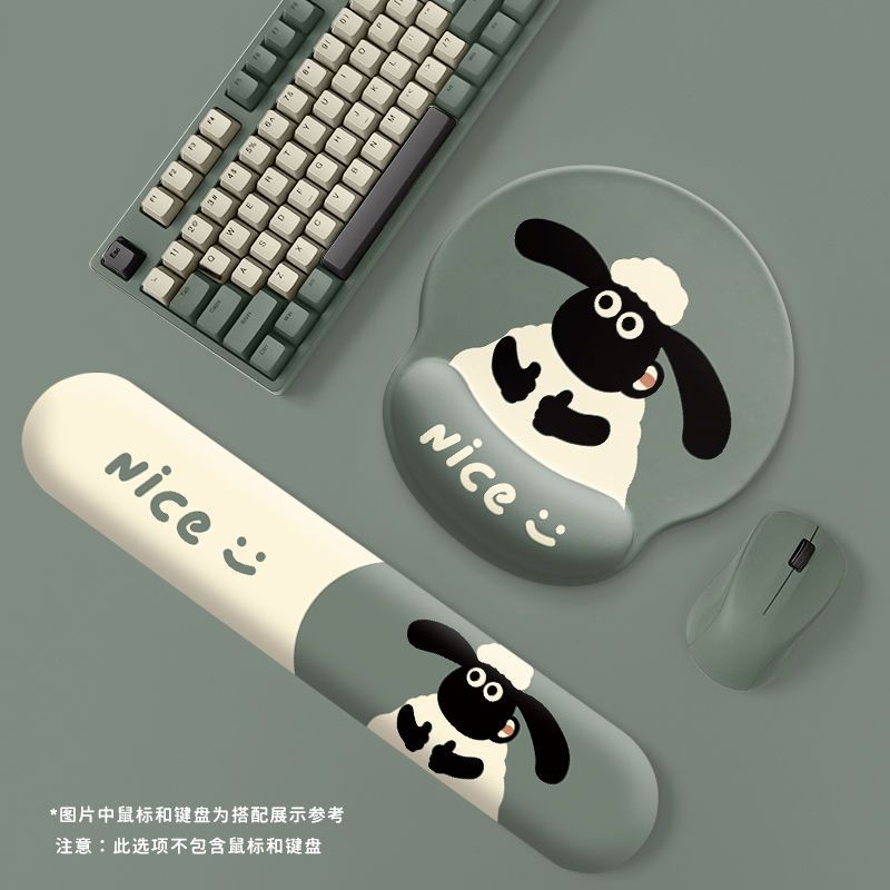 Đệm Lót Chuột / Bàn Phím Bằng Silicon Mềm Hình Chú Cừu Hoạt Hình 3d Dễ Thương