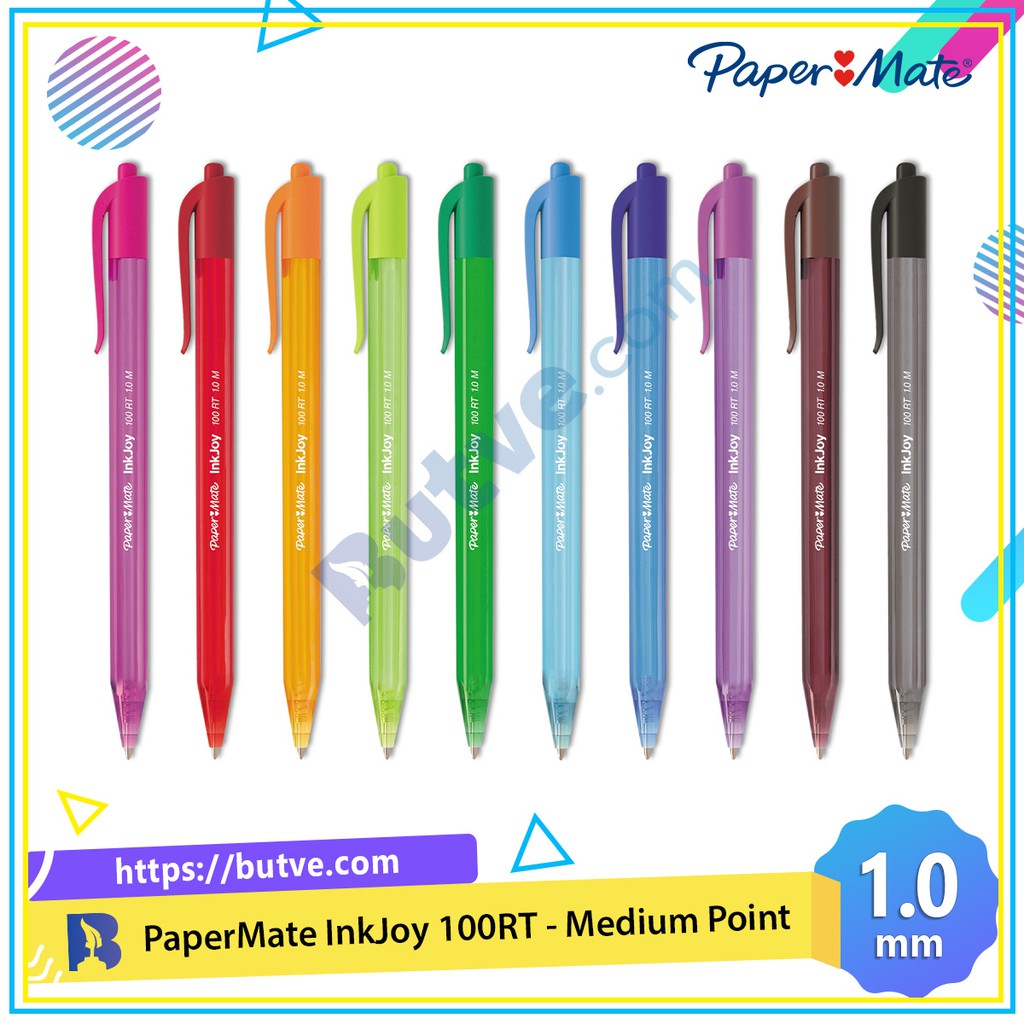 Bút bi đầu bấm Paper Mate InkJoy 100RT - Ngòi 1.0mm
