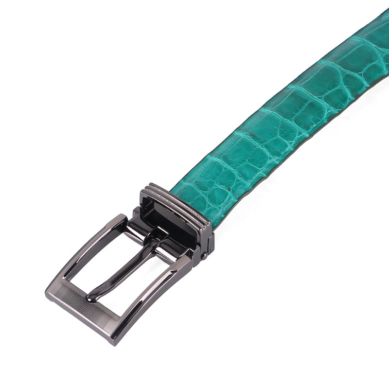 Thắt lưng nữ da cá sấu Huy Hoàng màu xanh lá HP5218