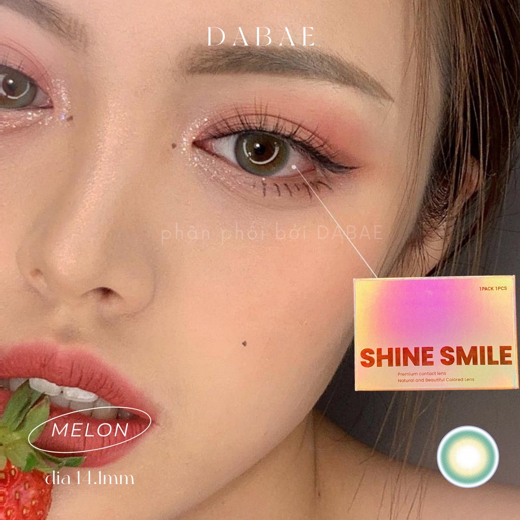 hãng I-sha MELON MUFFIN kính áp tròng  Hàn Quốc lens xanh lá chất liệu hema có độ cận