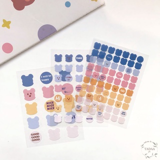 Set 3 sticker hoạt tiết tim, emoji, giọt nước, táo, bánh quy, hoa trang trí sổ tay, nhật ký, bullet journal