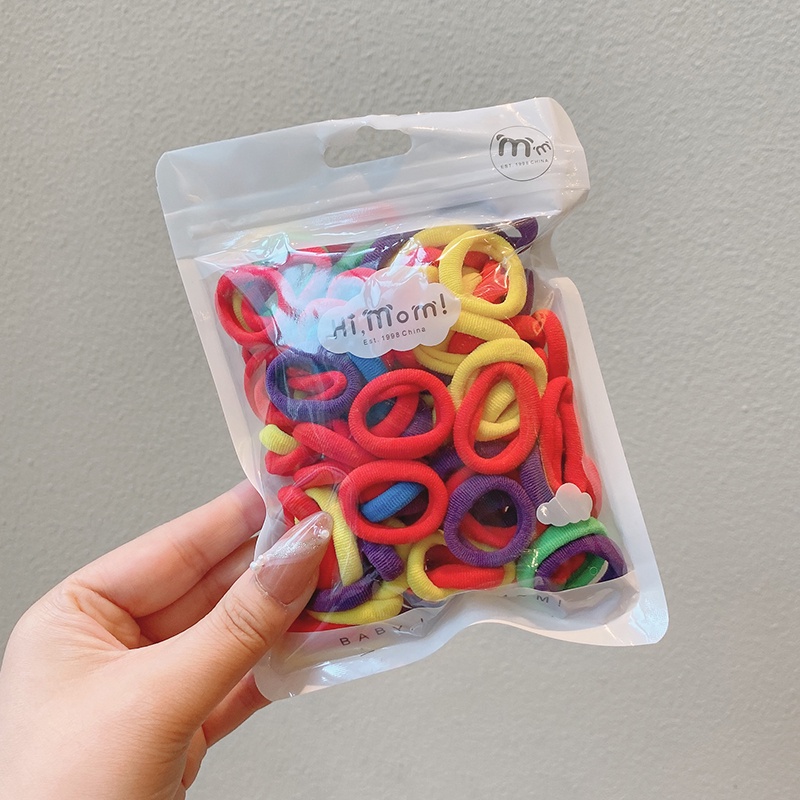 Set 100 dây buộc tóc cao su nhiều màu sắc