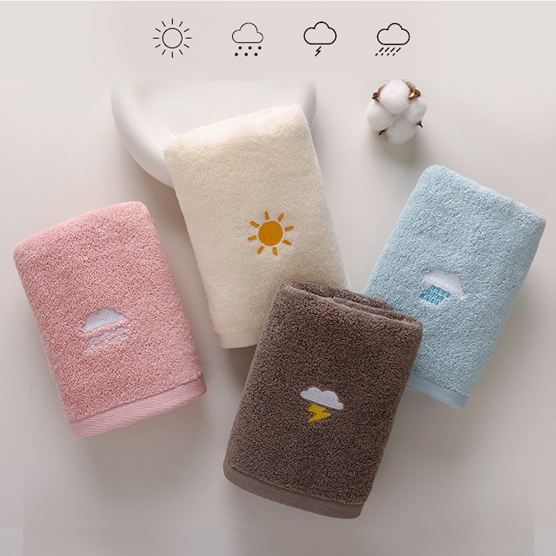 Khăn Lau Mặt Chất Liệu Cotton Dày Dặn Kích Thước 34x74cm / 50x25cm
