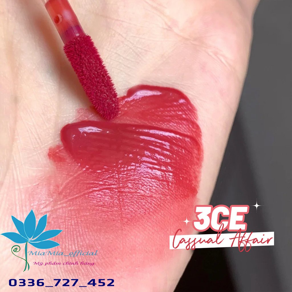 Son 3CE Blur Water Tint Casual Affair Son Kem Tint Lì Màu Hoa Hồng Khô