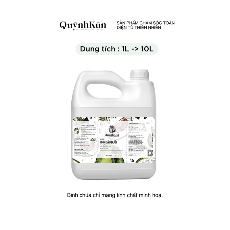 [ SỈ 1 LÍT ] XỊT DƯỠNG TÓC TINH DẦU BƯỞI HANDMADE QK