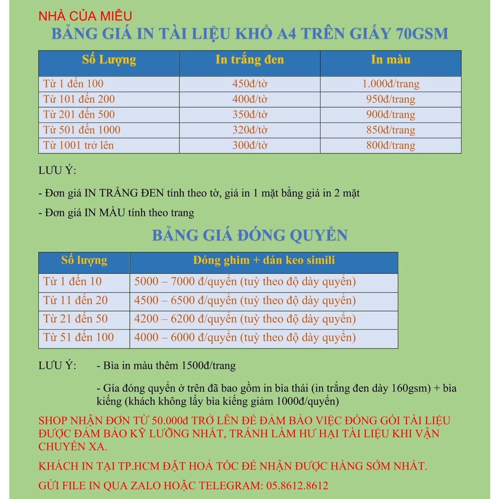 IN TÀI LIỆU HỌC TẬP THEO YÊU CẦU, IN TRẮNG ĐEN, IN MÀU, A4. A5