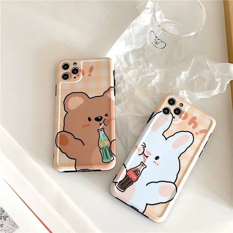 Ốp lưng iphone Gấu - Thỏ Soda IMD 6/6plus/6s/6s plus/6/7/7plus/8/8plus/x/xs/xsmax/11/11pro/11 promax DT06- Dino Case