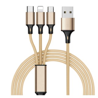 Cáp sạc bọc dù đa năng 3 đầu siêu bền dài 1m2