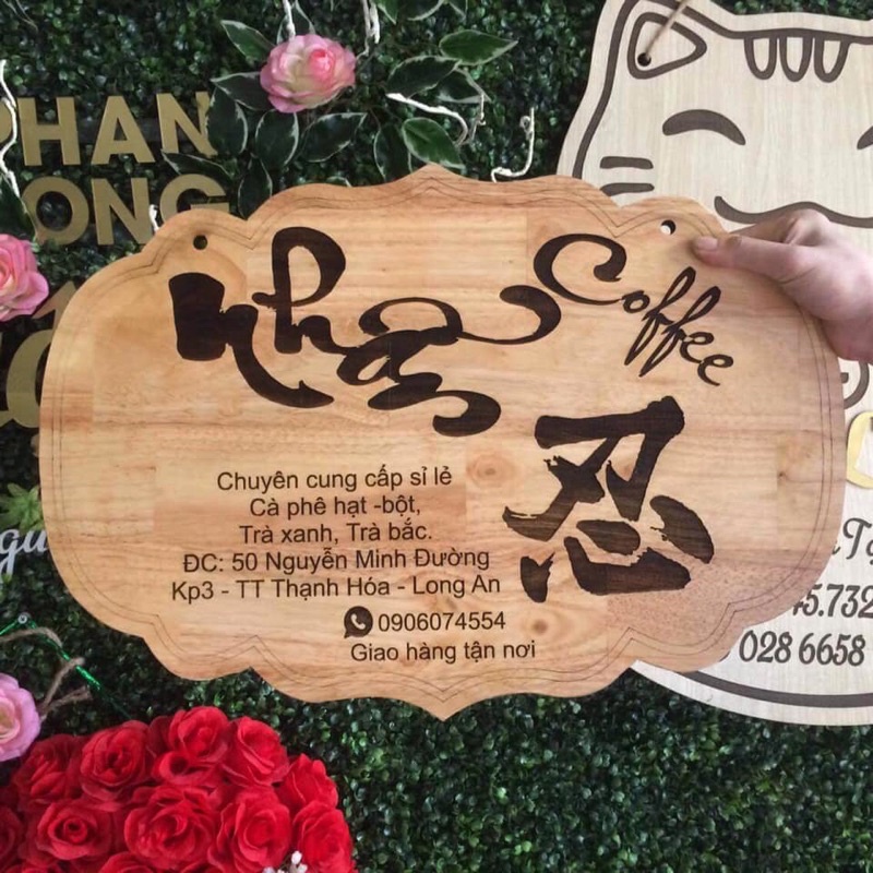 Bảng Gỗ Tên Shop Treo Ngoài Trời ~Miễn Phí Thiết Kế Theo Yêu Cầu