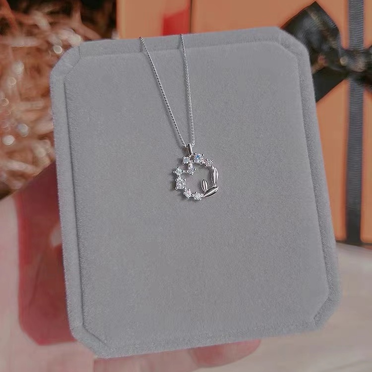 Vòng cổ Bạc 925 Mặt Hình Hoa Sang Trọng Đơn Giản Dành Cho Nữ