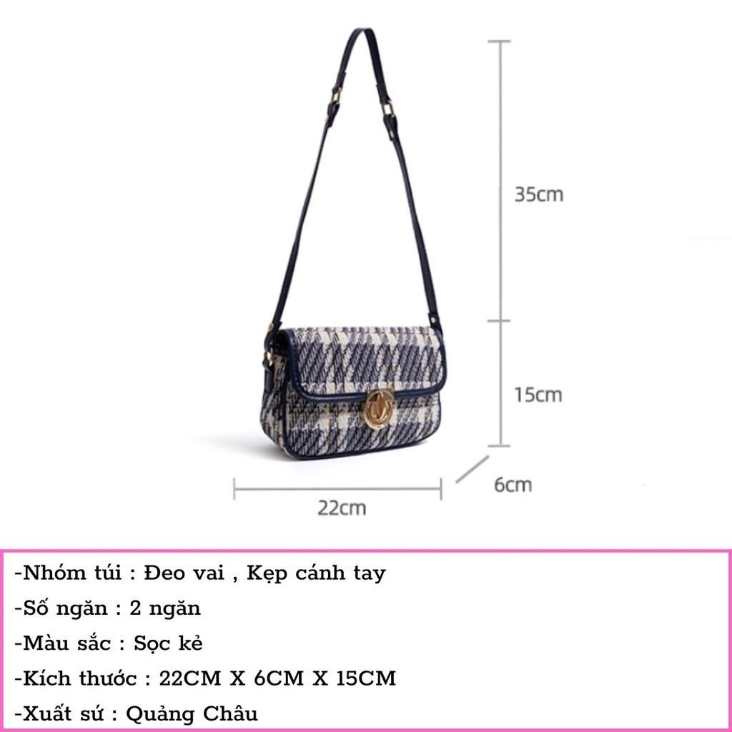 Túi Giỏ Xách Nữ Kẹp Nách Đeo Vai Đẹp Đi Chơi Tiệc Cao Cấp (Quảng Châu 2 Ngăn)