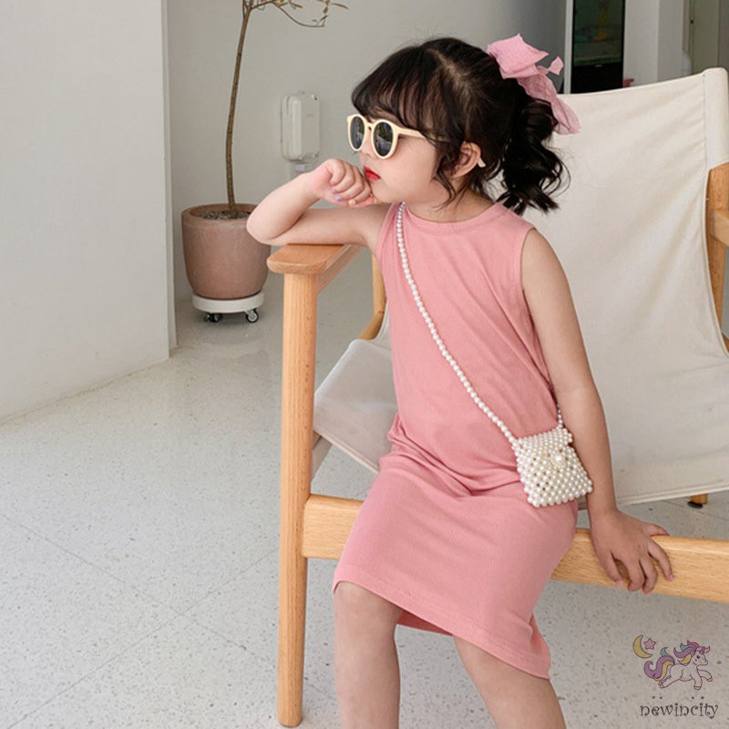 Đầm không tay thời trang hàn quốc dễ thương cho bé gái