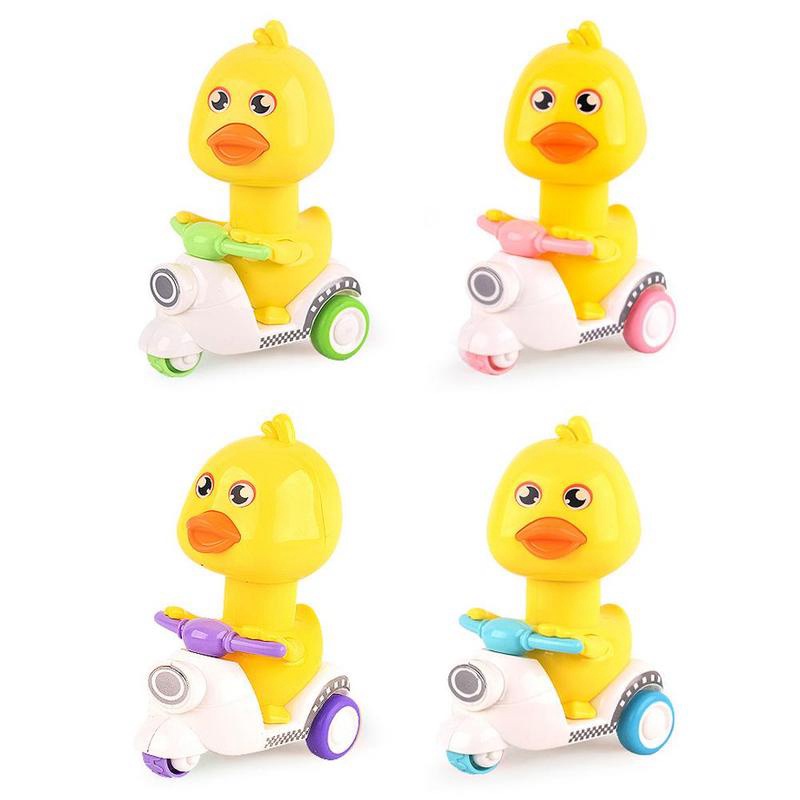 Đồ Chơi Vịt Chạy Xe Vespa Nhấn Cót Không Dùng Pin Vui Nhộn Cho Bé