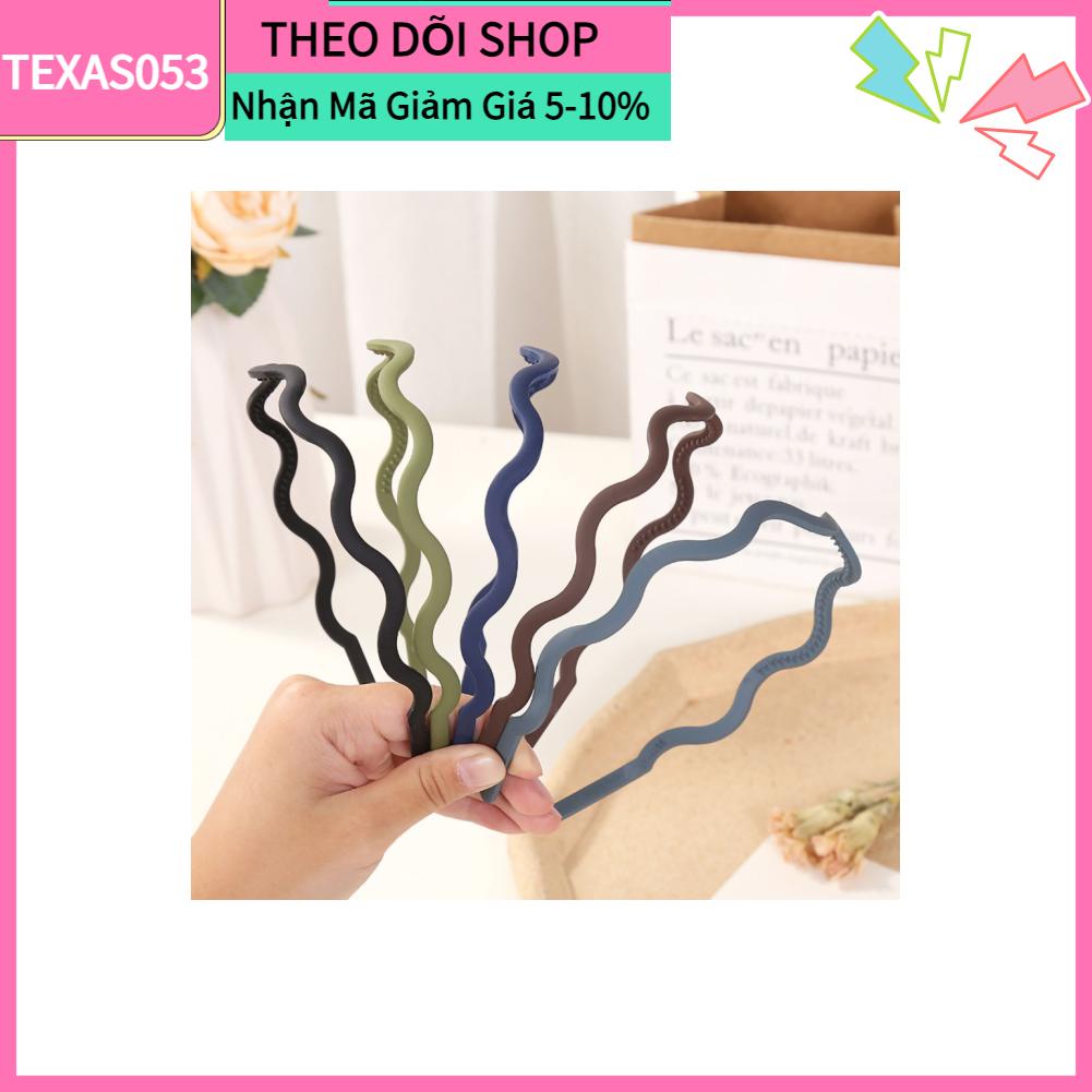 Texas053 Wavy Headband for Women Frosted Simple Versatile Hairband 180° Stretch Plastic Fashion Headbands Sports Outdoor