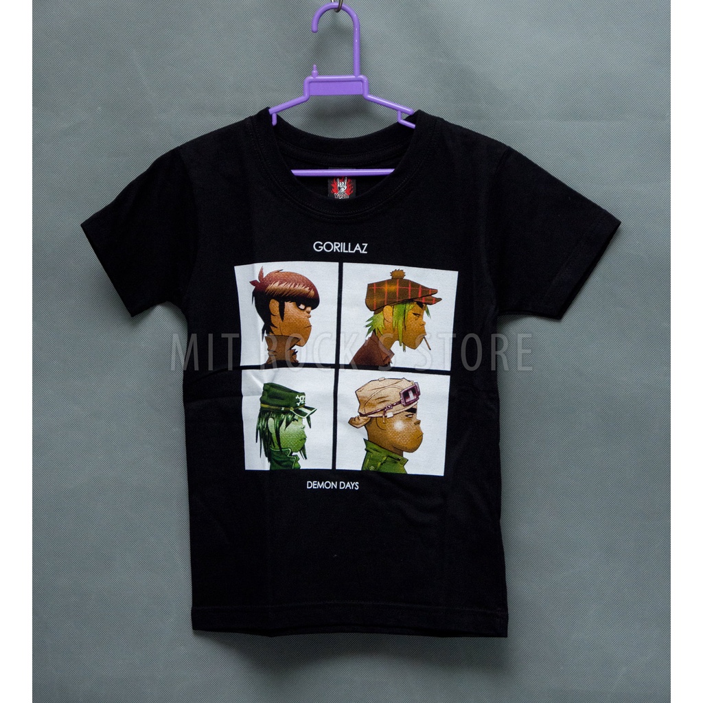 Áo Rock trẻ em Gorillaz - Size từ 2 tuổi đến 12 tuổi - Rock tshirt for kids - Áo Thái Lan cho bé trai bé gái