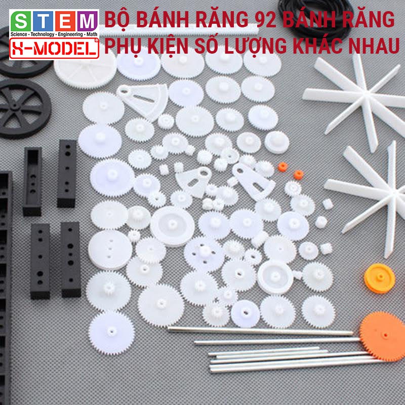 Đồ chơi thông minh, sáng tạo STEM Mô hình tự làm Bộ bánh răng nhựa 92 chi tiết X-MODEL ST17 [Giáo dục STEM, STEAM]