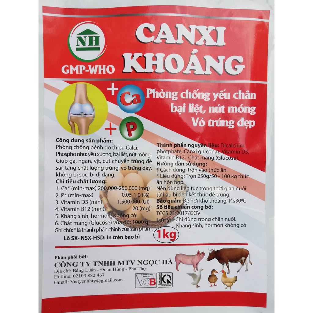 1 gói CALCI - KHÁNG VI LƯỢNG 200g BỔ SUNG KHOÁNG CHO GIA SÚC, GIA CẦM, GÀ CHỌI, GÀ ĐÁ, CHIM CẢNH PHÒNG NGỪA BẠI LIỆT