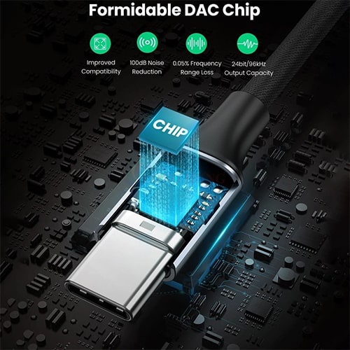 Cổng chuyển đổi Ugreen USB-C to 3.5mm Audio Cable AV161 - Hàng chính hãng - Khả năng chống nhiễu hiệu quả