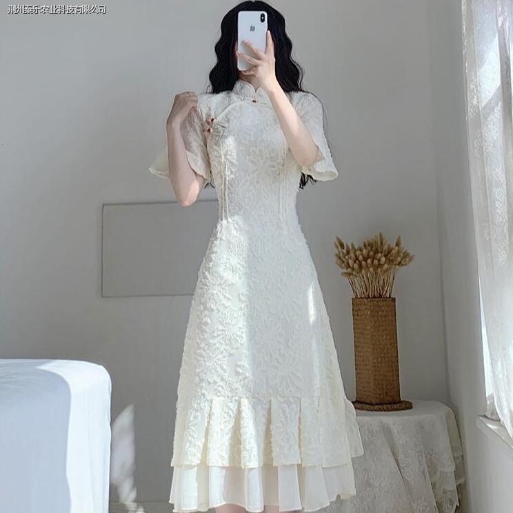 Đầm Sườn Xám Cách Tân Dáng Dài Thời Trang Mùa Hè Xinh Xắn Cho Nữ