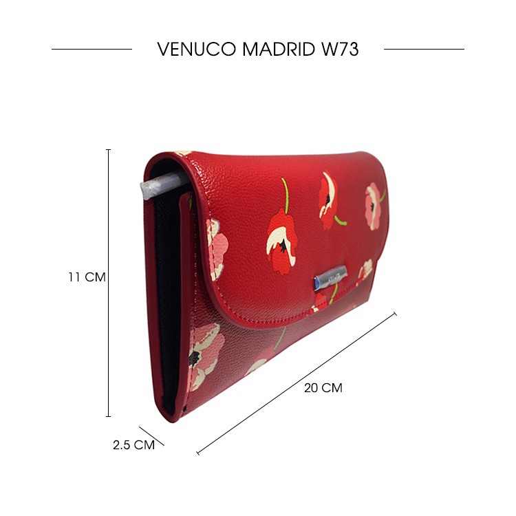 Ví dài bấm cúc mới họa tiết Venuco Madrid W73 Chính hãng Tây Ban Nha