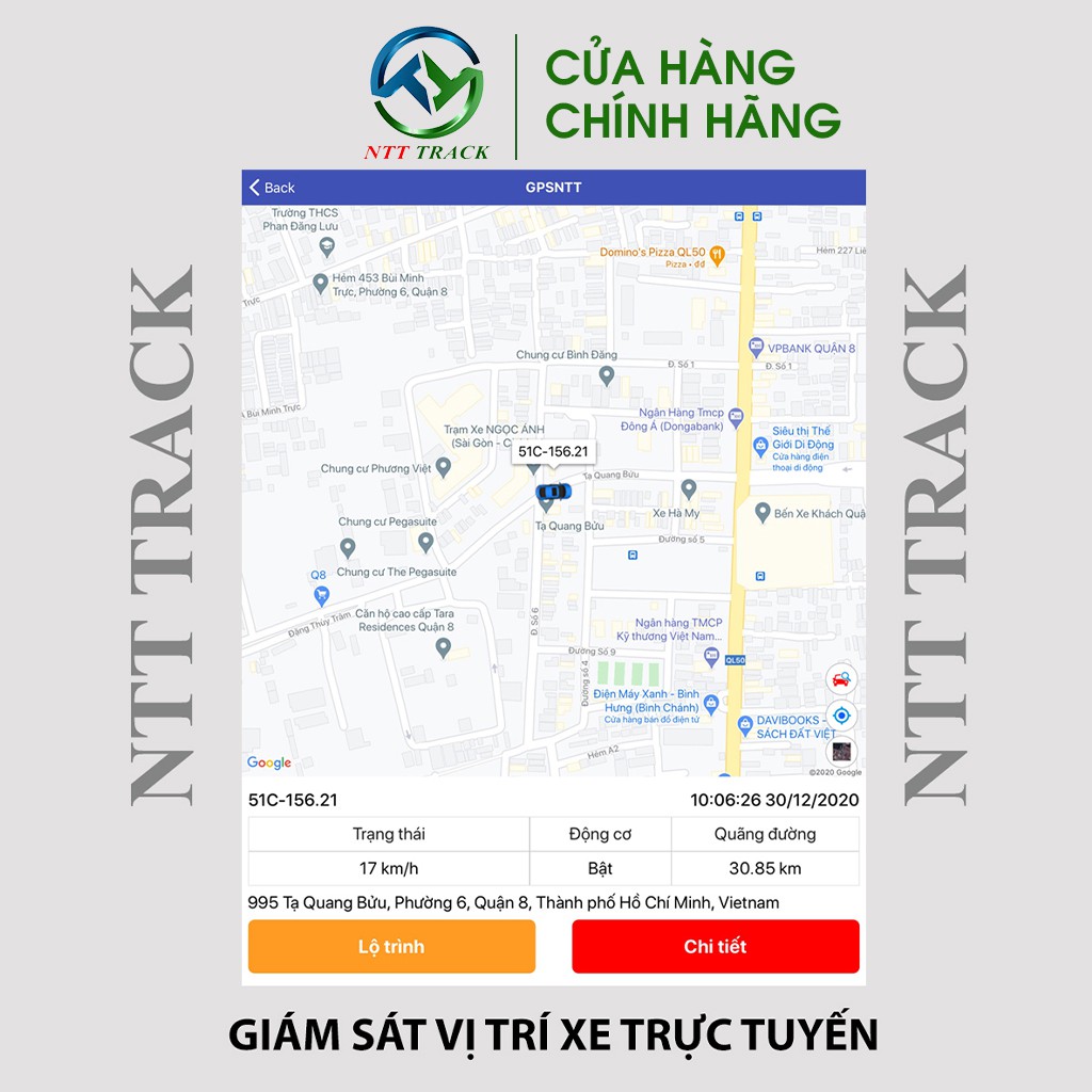 Thiết bị định vị GPS xe máy ô tô  A8-PRO bảo hành chính hãng 12 tháng - NTT Track