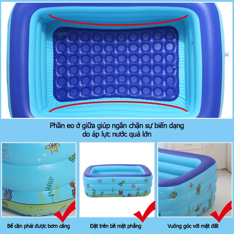Bể bơi bơm hơi cho bé hồ bơi phao 3 tầng trẻ em Intime Plastics