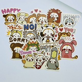 [Twins Plus] Sticker ANIMAL☆RASCAL Animated dán trang trí laptop, máy tính bỏ túi, vali, điện thoại,..
