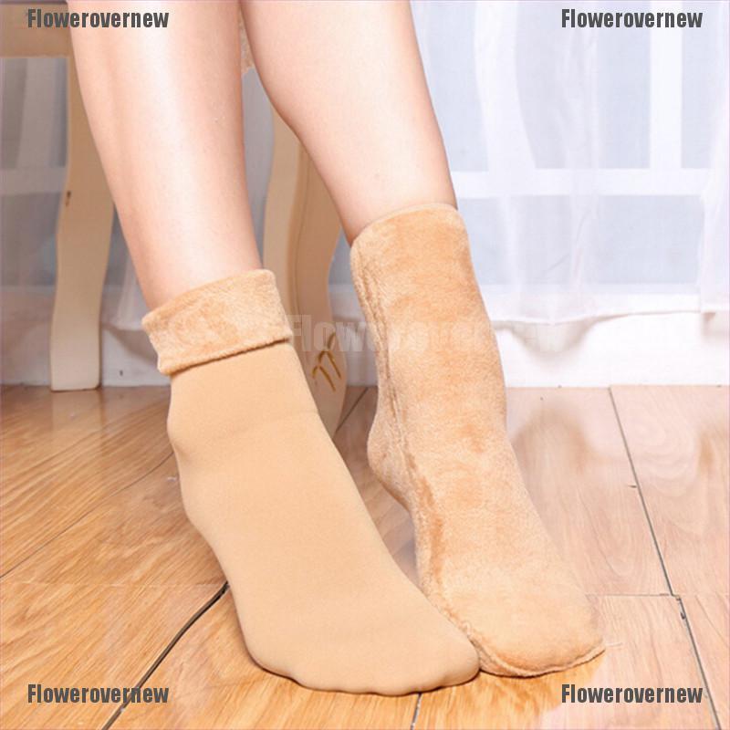 Great Fashion Thick Breathable Winter Women Wool Home Snow Boots Cotton Female Socks Flowerovernew