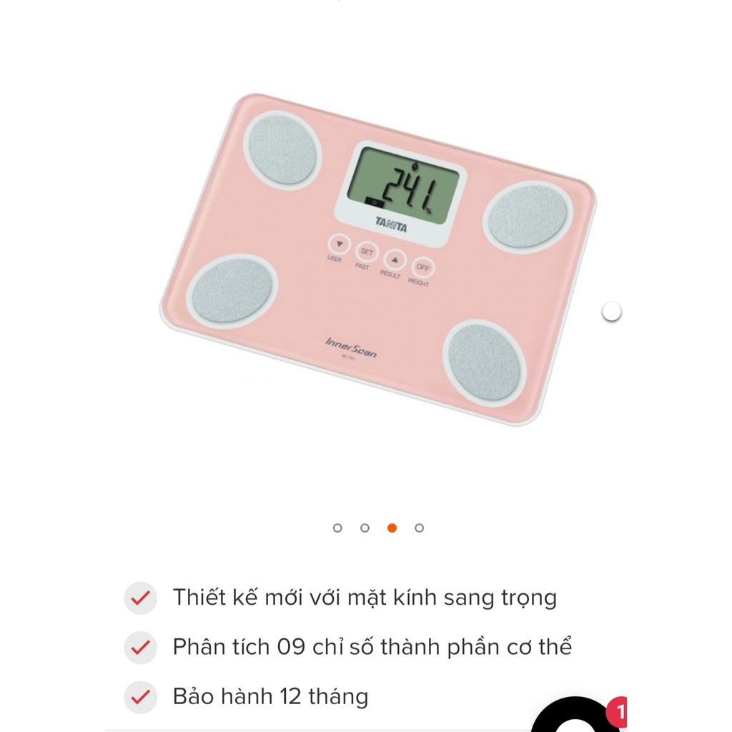 Cân điện tử sức khoẻ thông minh phân tích cơ thể TANITA đo 10 chỉ số  - máy quét sinh học Nhật Bản