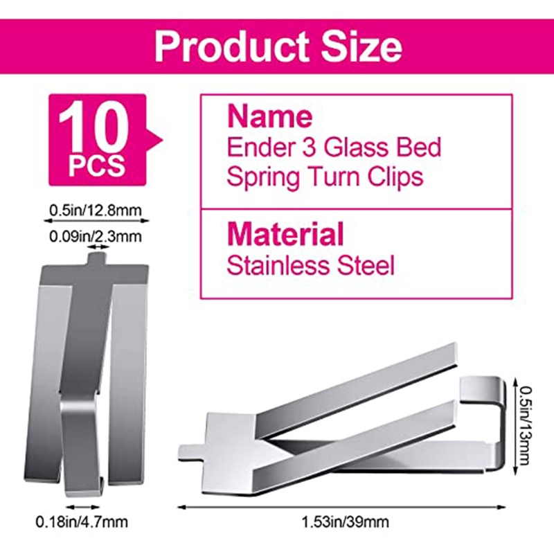 Bộ 10 Kẹp Cố Định Góc Giường Kính / Giường Ngủ Ổn Định Cho Creality Ender 3 3D