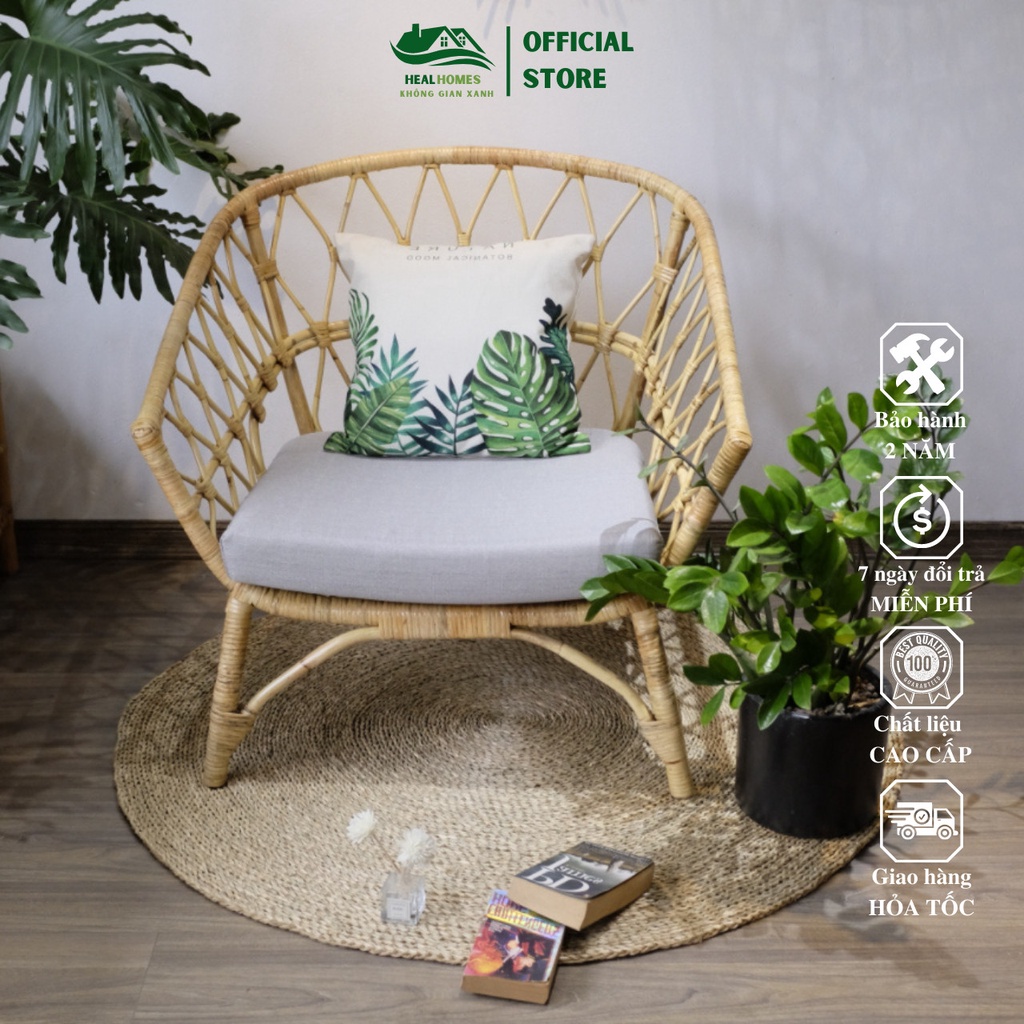 Ghế lười thư giãn hoa sen cap cấp Đọc Sách Nghỉ Ngơi Trang trí ban công nhỏ, decor phòng khách sân vườn bàn ghế uống trà